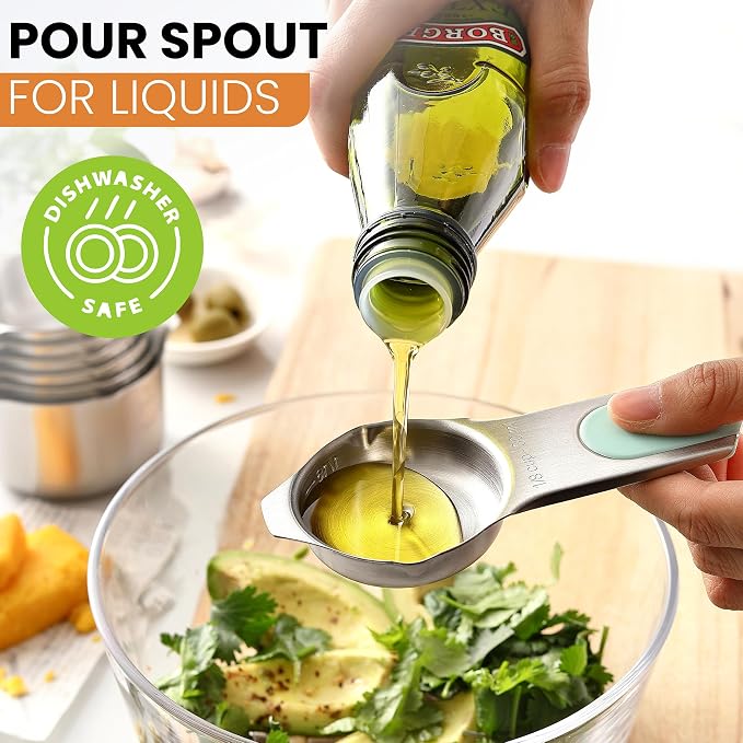 Spring Chef Magnetic Stainless Steel Measuring Cups Set of 7, Desert Sunset | Patented Metal Measuring Cups for Measuring Dry or Liquid Ingredients, Easy to Read Markings, Dishwasher Safe Magnetic Cups