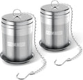 House Again 2 Pack Large Tea Infusers, Extra Fine Mesh Tea Strainers for Loose Tea, Updated Slim Threaded Lid & 304 Stainless Steel, Loose Leaf Tea Steeper for Brew Tea Spices & Seasonings