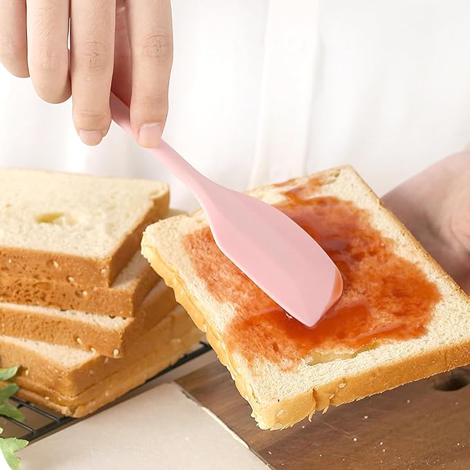 4 PCS Mini Silicone Spatulas 8.2 Inch Rubber Spatula | Small Baking Mixing Tool for Nonstick Cookware, Cooking Macaron colors