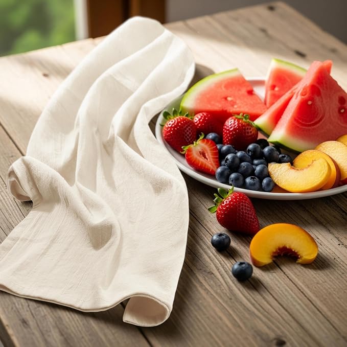 Utopia Kitchen Natural Flour Sack Towels [6 Pack - 28 x 28 Inch]100% Cotton | Tea Towels for Cleaning & Drying - Highly Absorbent Kitchen Dish Cloth