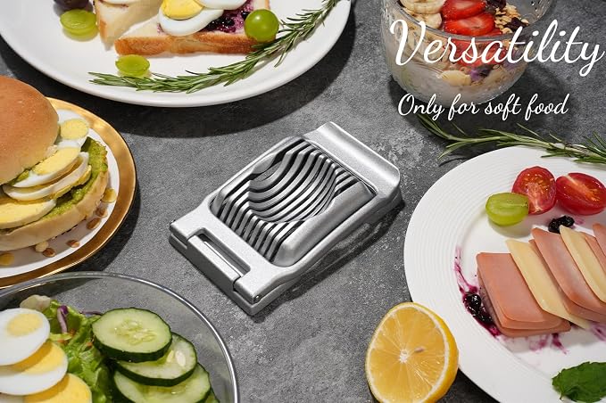 Sopito Stainless Steel Wire Egg Slicer for Hard Boiled Eggs & All Soft Food | Easy & Uniform Slices, Heavy Duty, Not Bend & Rust, Easy to Clean, Multipurpose Egg Cutter for Egg Salads, Sandwiches