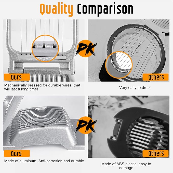 Multipurpose Heavy Duty Aluminium Egg Slicer, Stainless Steel Wire, Green | Dishwasher Safe, Rust Resistant, Egg Cutter for Hard Boiled Eggs, Soft Food and Soft Fruit, Salads, Butter, Cheese, Spam