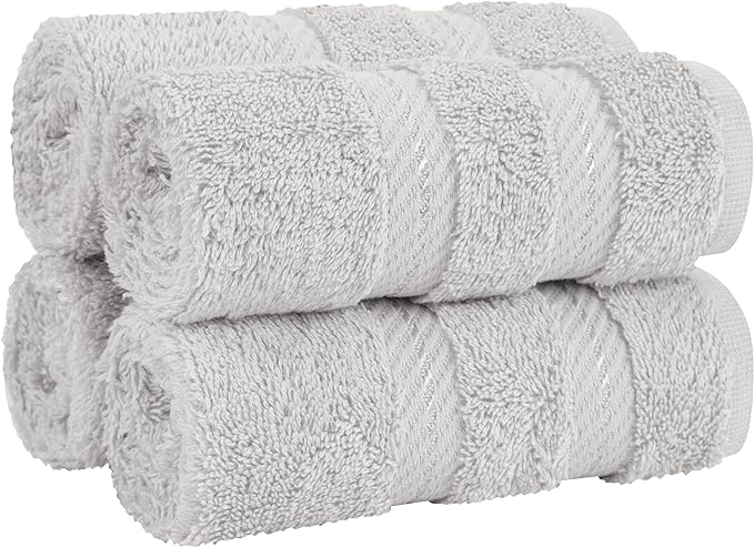 American Soft Linen 100% Cotton Luxury Turkish Towels, 4 PC Washcloth Set | Soft Absorbent Quick Dry OEKO Tex Standard 100 Certificated Durable Machine Washable Premium Hotel Quality