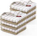 Homaxy Premium Cotton Kitchen Dish Cloths 12"x 12", 12 Pack, Tan | Natural Ring Spun 390 GSM Dish Rags, Super Absorbent Terry Dish Towels, Soft Dishcloths with Hanging Loop