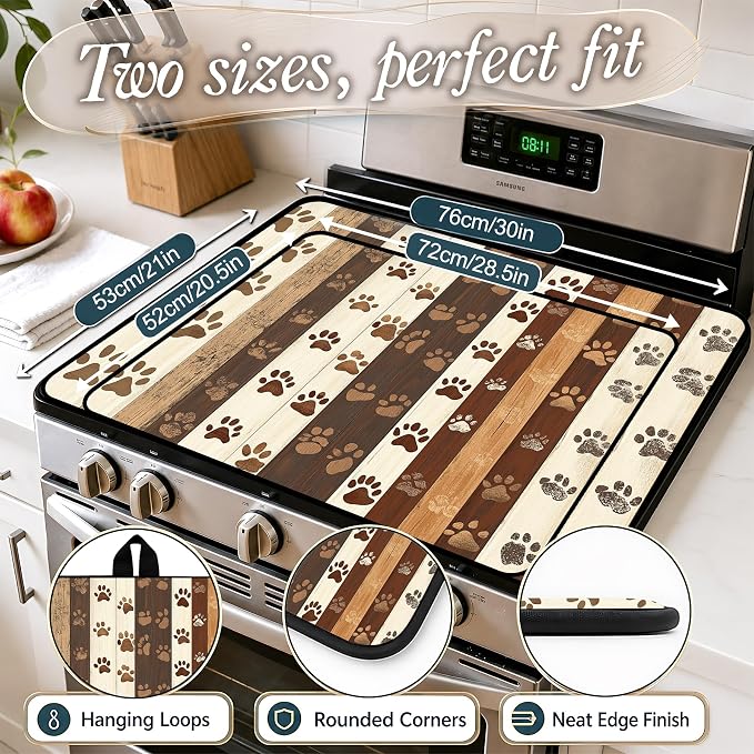 Stove Top Covers with A Non-slip Rubber Coating | protect Your Stove from Scratches, Extend Countertop Space, and Add A Classic Kitchen Touch