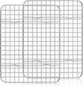 Homikit 8.7"x6.3" Stainless Steel Mini Cooling Rack Set Fit 9x7 Sheet Pan | 2 Pack Small Baking Bacon Racks, Wire Oven Rack for Cookie Bread Pizza, Metal Grilling Grids, Rust Free, Dishwasher Safe