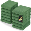 Homaxy 12 Pack Super Soft Absorbent Dish Towels, 10" x 20", Grass Green | Coral Velvet, Nonstick Oil Fast Drying Microfiber Cleaning Cloth, No Lint Dishcloths for washing and drying