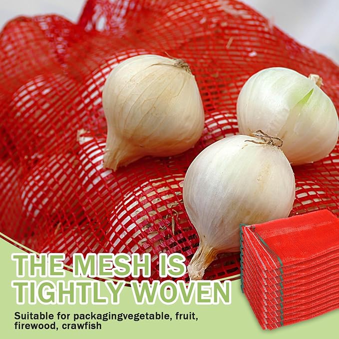 15 Pcs 60 LB Extra Large Mesh Onion Potato Bags,31'' x 20'' Reusable Drawstring Produce Storage Bags,Washable Net Bag for Vegetables Onions Potatoes Citrus Crawfish Firewood