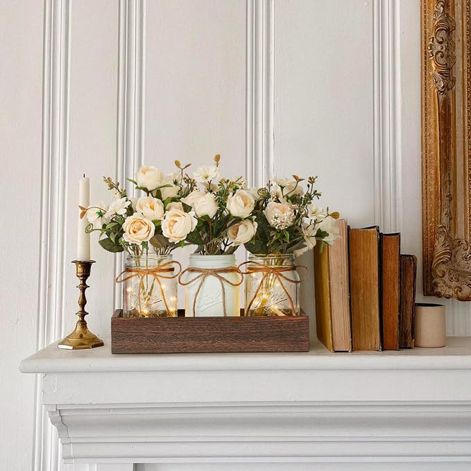 Spring Decor Centerpieces Decoration for Table Coffee Table Decor for Home | Rustic Farmhouse Decor for Home Décor Accents Kitchen Counter Decor Dining Room Living Bathroom,Orange
