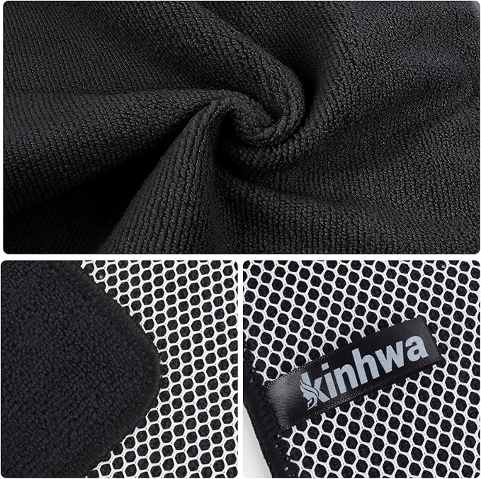 Dish Cloths for Washing Dishes with Scrub Side, Microfiber Dish Rags | Dual-sided microfiber dish cloths with scrubber for stuck-on food, quick dry kitchen washcloths 18 Pack, 7" x 7 Inch Black