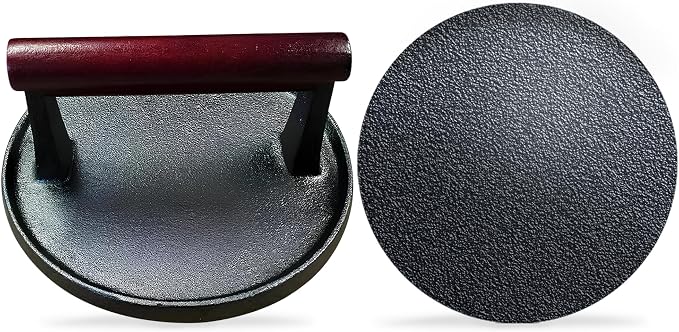 Ian's Burger Smasher 6.5", Cast Iron Smash Burger Press, Hamburger Press