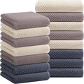 Homaxy 100% Cotton Waffle Weave Kitchen Towels, 15-Pack, Mixed Color | Ultra Soft Absorbent Dish Towels, Quick Drying Cleaning Towels, 13 x 28 Inches