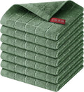 Homaxy 100% Cotton Terry Kitchen Dish Cloths, 7 Pack, Grass Green | Ultra Soft and Absorbent Dish Towels for Kitchen, Suitable for Drying and Washing Dishes