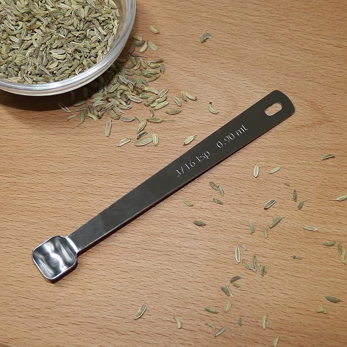 1PCS 3/16tsp(0.9ml) Tiny Measuring Spoon, Small Teaspoon for Tiny Amounts | High Precision, Food-Grade Stainless Steel, ‌Rust-Free, Dishwasher-Safe, Easy-Read Markings, Multi-Purpose, Sturdy & Durable