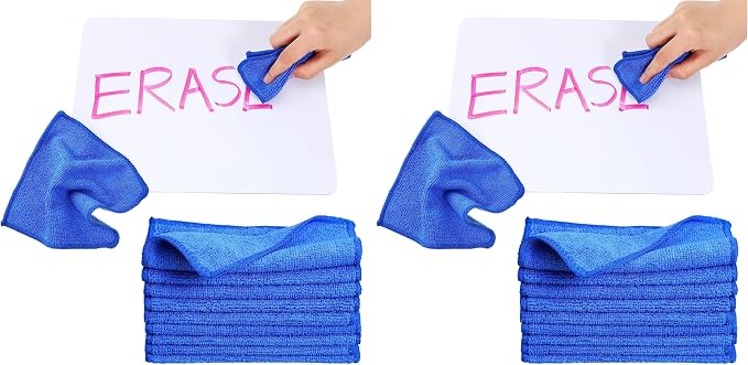 30 Pcs Dry Erase Cloth,6 X 6 Inch,Blue (Pack of 2)
