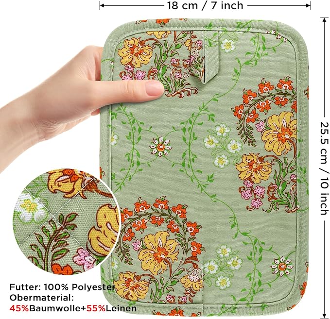 BONTHEE Pot Holders for Kitchen Heat Resistant Hot Pads for Countertops Oven Pot Holders Cotton Potholders for Kitchen Cooking Baking - 2PCS