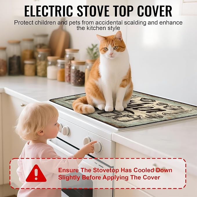 NYZE Stove Top Cover, Electric Glass Cooktop Protector for Kitchen | Flat Top Cooktop Protector Extra Counter Space