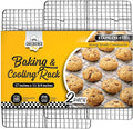 Checkered Chef Cooling Rack for Cooking and Baking, 11 ¾" x 17, Set of 2 | Stainless Steel, Oven Safe, Grid Wire Design