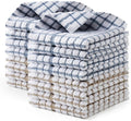 Egles 16 Pack Kitchen Dishcloths, 100% Cotton Dish Cloths, 12 x 12 Inch | Terry Dish Towel Set with Hanging Loop; Soft, Absorbent, Quick Drying and Reusable Grid Dishrag