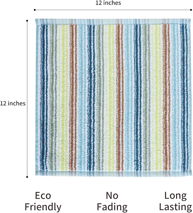 Kitchen Dishcloths for Washing Dishes, Ultra Absorbent Dish Rags, Cotton Cleaning Cloths Pack of 16, 12x12 Inches (Mix-1, 12x12 inch)
