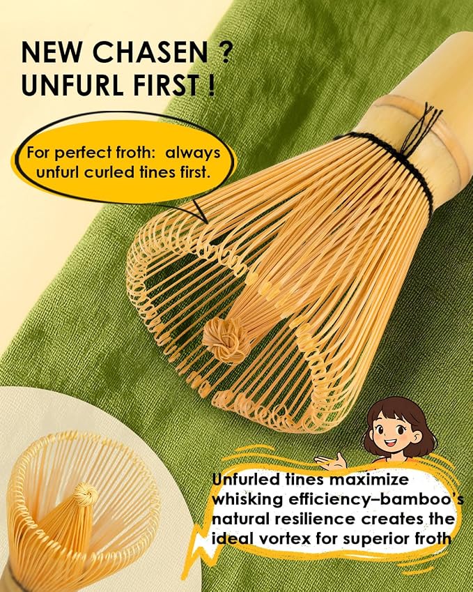 Bamboo Matcha Whisk Set with 2-pack Matcha Whisk, Sifter,Tea Scoop & Spoon | Handcrafted Traditional Japanese Chasen, Natural Bamboo Matcha Kit for Authentic Matcha Tea Preparation