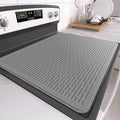 Stove Top Cover for Electric Stove- Range Covers for Electric Stove,Silicone XXL Dish Drying Mat, Glass Cooktop Covers, Flat RV Range top Mats (Gray, 30"x21")