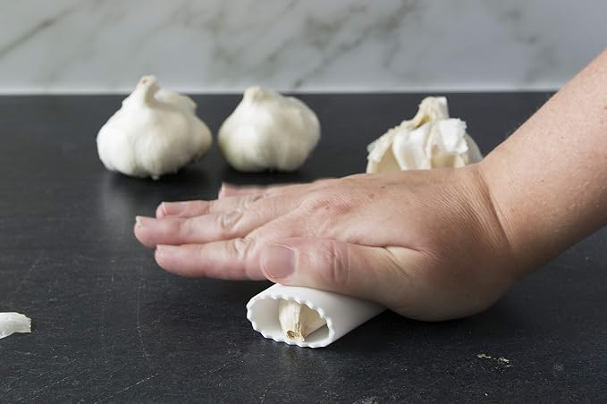 Garlic Peeler - Silicone Easy Roll Garlic Roller Tube | Sturdy Thick Odor Free Silicone - Removes Garlic Peels in Seconds - Peels Multiple Cloves - BPA Free