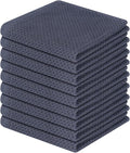 Homaxy 100% Cotton Waffle Weave Kitchen Dish Cloths, 9-Pack, Dark Grey | Ultra Soft Absorbent Dish Towels, Quick Drying Dish Rags with Hanging Loop, 12 x 12 Inches
