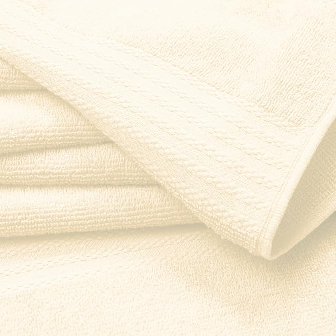 GLAMBURG Ultra Soft 6-Piece Hand Towel Set 16x28-100% Ringspun Cotton - Durable & Highly Absorbent Hand Towels - Ideal for use in Bathroom, Kitchen, Gym, Spa & General Cleaning - Ivory