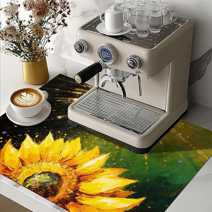 HOMETITUTE Spring Stove Top Cover 28x20 Sunflower Inspirational Art Heat Resistant
