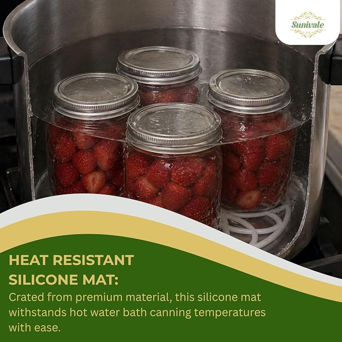Silicone Canning Jar Rack & Kitchen Trivet 7.5 Inch | Heat-Resistant Silicone Canning Rack for Hot Water Bath Canners - Also Works as a Dishwasher-Safe Kitchen Trivet