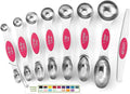 Spring Chef Dual Sided Magnetic Measuring Spoons Set of 8 for Kitchen, Pink | Stainless Steel Teaspoon & Tablespoon Measuring Spoons with Leveler for Dry & Liquid Ingredients, Nesting, Dishwasher Safe