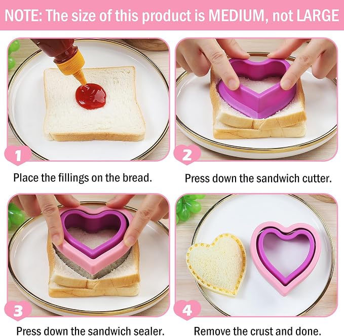 laxizar 8 Pcs Sandwich Cutter Cookie Cutter Uncrustable Bread Maker