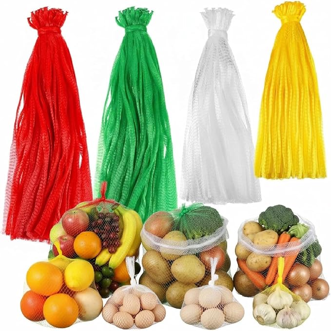 Zhengmy 1000 Pcs Reusable Mesh Produce Bags for Vegetables Reusable Vegetable Onion Fruit Grocery Seafood Boiling Bags Plastic Storage Net Bag for Shopping (4 Sizes)