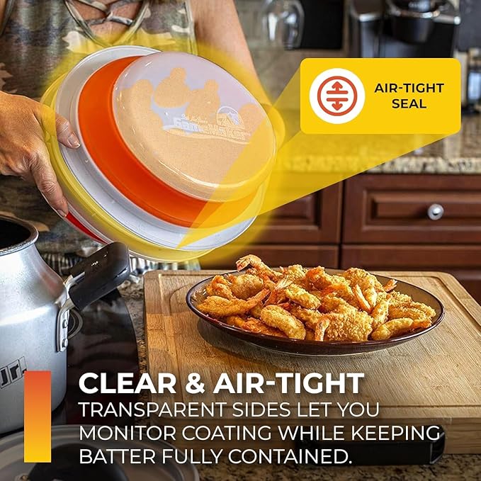 CanCooker Collapsible Breading Batter Bowl | 2 Pack | Mess Free Shaker Container & Mixer | Ideal for Fish Fry Fried Chicken & Wings