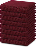 Homaxy 100% Cotton Waffle Weave Kitchen Dish Towels 8-Pack, Burgundy | 13 x 28 Inches, Ultra Soft Absorbent Dish Towels, Quick Drying Cleaning Towels