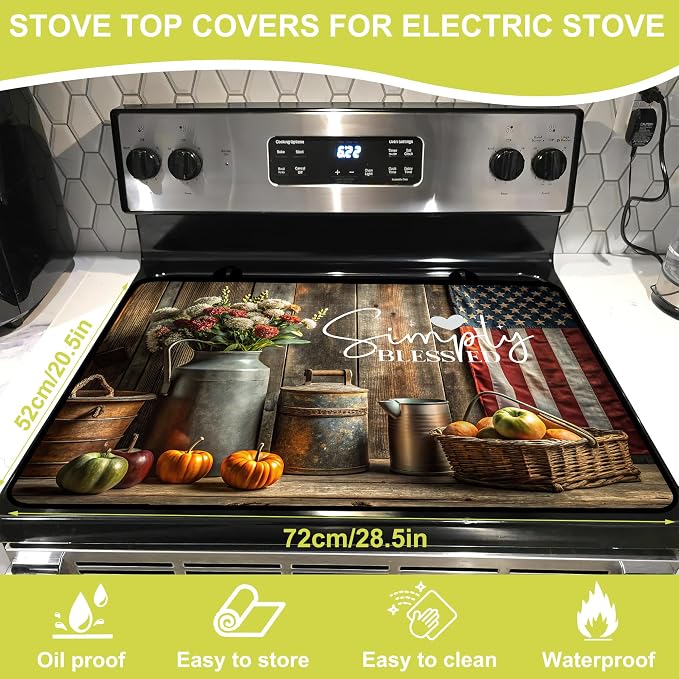 Stove Top Covers for Electric Stove, Glass Stove top Cover 28"x 20"