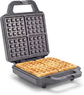 GreenPan Advanced Waffle Maker, 4-Square Belgian & Classic Waffle Maker, PFAS-Free Ceramic Nonstick, Dishwasher Safe Plate, Cool-Touch Handle, Overheat Protection, Easy Clean, Graphite