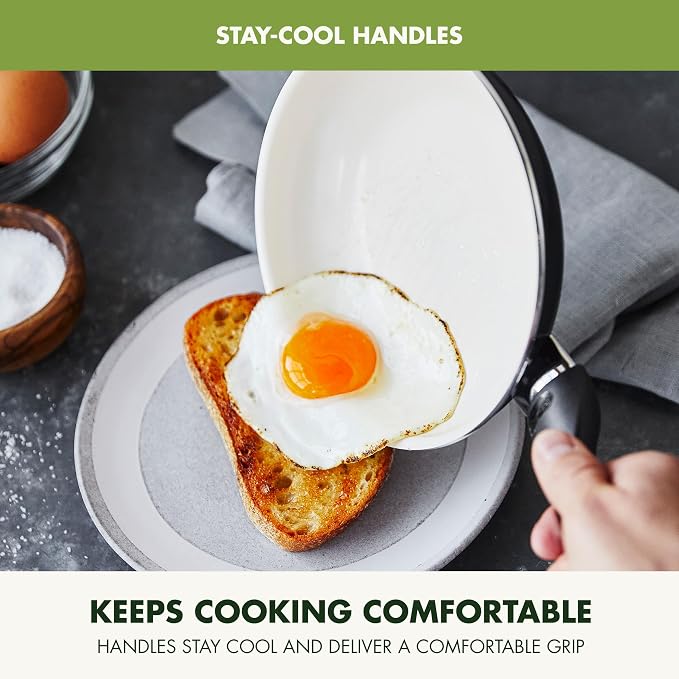 GreenPan Rio 11" Square Griddle Pan, Ceramic Nonstick Cookware, PFOA and PFAS-Free, Stay-Cool Bakelite Handle, Black