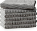 Barista Towel, Microfiber Cleaning Cloths, Grey, 6 Pack | Coffee Bar Accessories, Thick Lint-free Microfiber, Highly Absorbent Cleaning Towels for Espresso Steam Wands