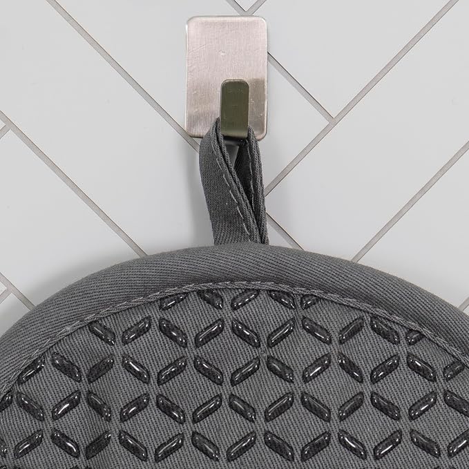 All-Clad Premium Pot Holder: Heat Resistant up to 500 Degrees - 100% Cotton, 10"x8" Hot Pad for Kitchen and Barbecue, 2-Pack, Pewter