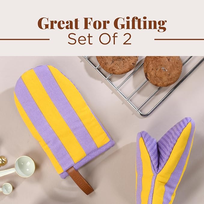 Folkulture Halloween Oven Mitts, Set of 2, Heat Resistant - (5.75"x9") | 100% Cotton, Non Slip, Heat Resistant, Silicone, Mini Mits with Hanging Loop, Kitchen Décor, Cooking Gifts, Halloween Décor
