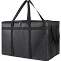 Bodaon Insulated Food Delivery Bag, XXXL Reusable Warming Bag, Black, 1Pk | Pizza Delivery Bags for Hot and Cold Food, Commercial, Large Capacity, Catering Cooler Bag for Rideshare, Warmers for Parties