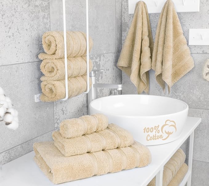 American Soft Linen 100% Cotton Luxury Turkish Towels, 6 Piece Towel Set | Soft Absorbent Quick Dry OEKO Tex Standard 100 Certificated Durable Machine Washable Premium Hotel Quality