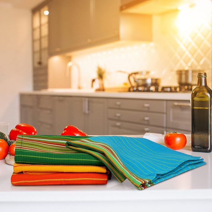 Urban Villa Kitchen Towels Cotton Dish Towels 20”x30” (Set of 4) Multi