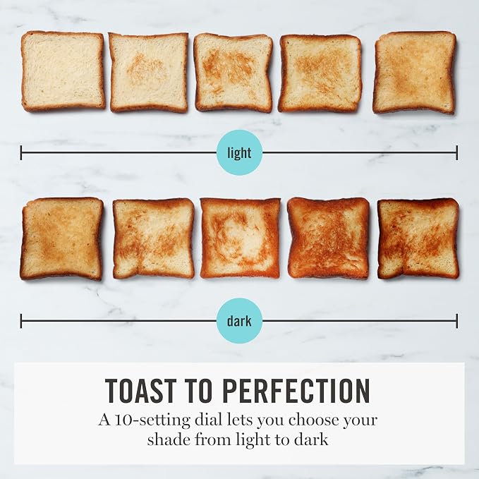 Martha Stewart 2-Slice Toaster, 3 Presets & 10 Shade Settings, Honeydew | Gluten-Free, Bagels, Extra-Wide Self Centering Slots, Waffles & Artisan Bread, Shade Memory, Cord Wrap & Removable Crumb Tray