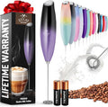 Zulay Powerful Milk Frother for Coffee with Upgraded Titanium Motor - Handheld Electric Whisk, Milk Foamer, Mini Mixer & Coffee Blender for Frappe, Latte, Matcha, No Stand - Mystic Galaxy