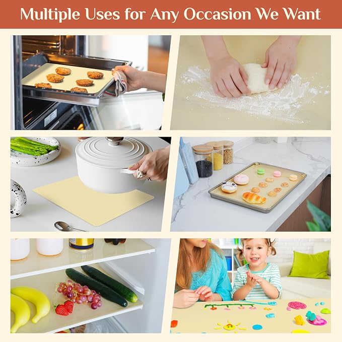 GTJ Silicone Baking Mat Roll, Reusable Baking Sheet Liners, 12 in x 10 ft | Free Cut to Size, Food-Grade, Non-Stick, Non-Slip, For Dough, Pastry, Air Fryer, Freeze Dryer, Oven Pan, Kitchen Counter