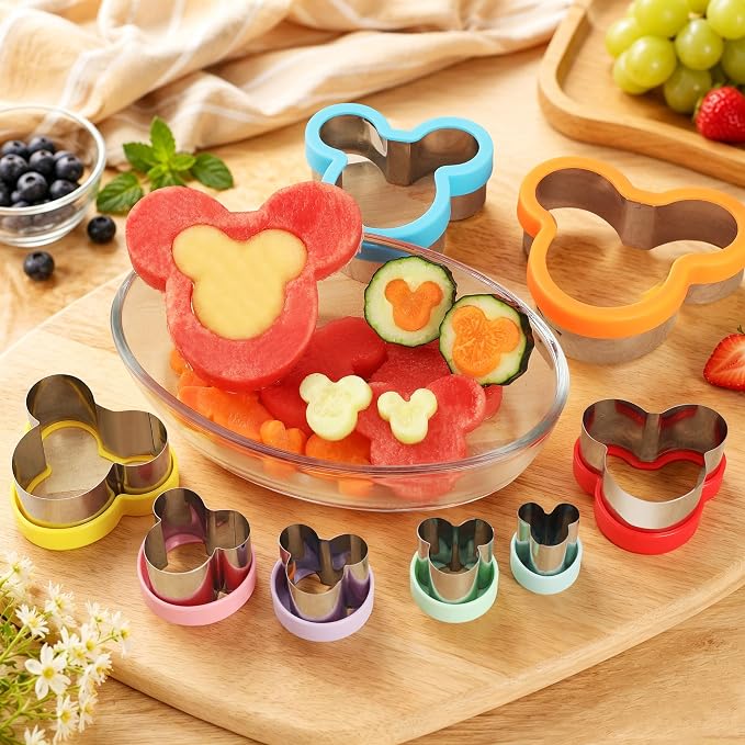 laxizar 8 Pcs Mickey Cookie Cutters Set Stainless Steel Biscuit Cutter