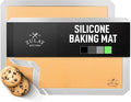 Zulay Kitchen Silicone Baking Mat 2 Pack – 16.5"×11.6" BPA-Free Reusable Baking Sheet, Heat Resistant 480°F – Non-Slip Border, Perfect for Cookies, Bread, Pastries & Oven Use - (Light Gray)